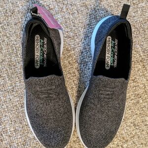 Skechers memory foam sneakers Size 9.5.  Dark grey/black